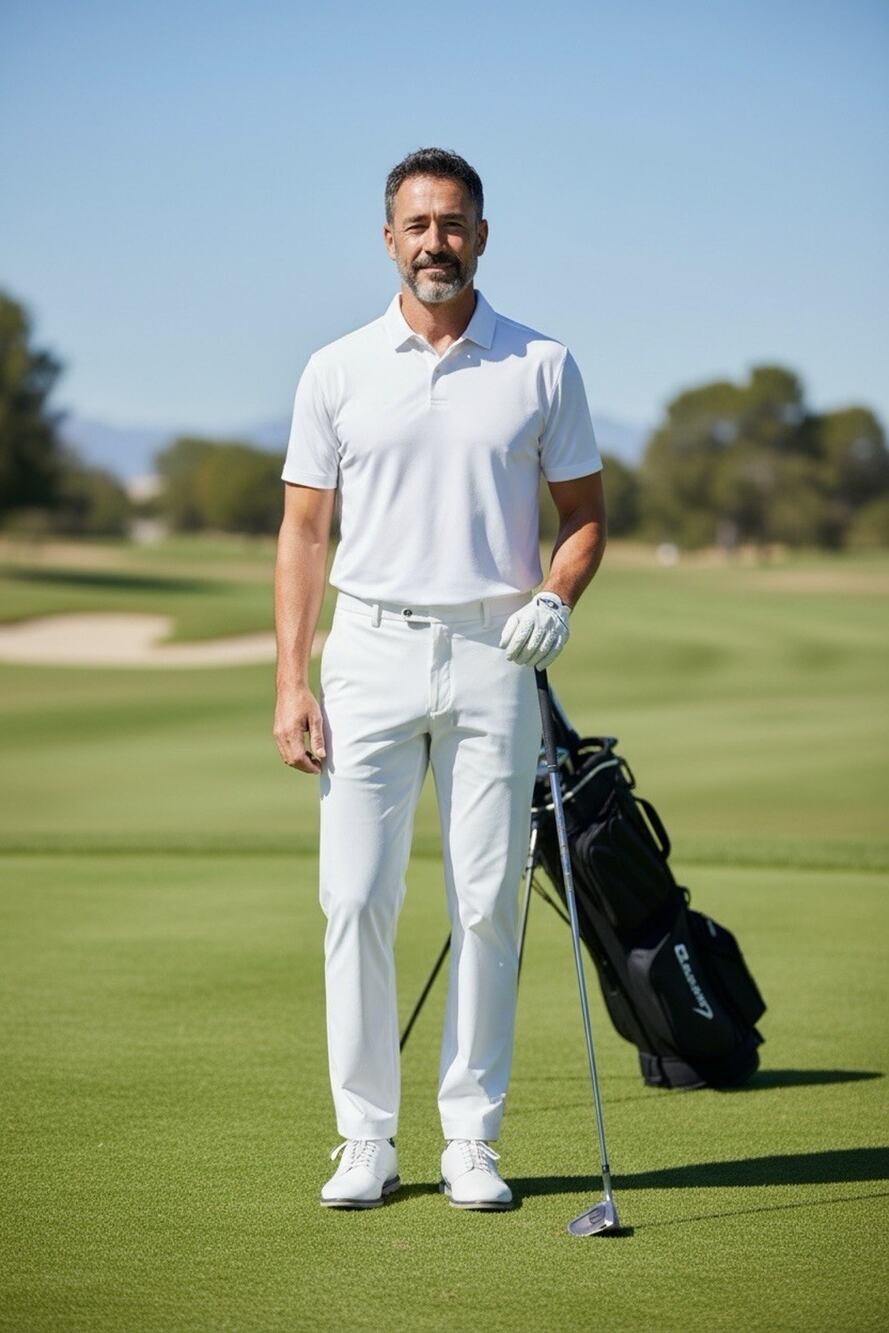 Travis Mathew Mens Golf Pants 42x32 White Chino Straight Leg Polyester